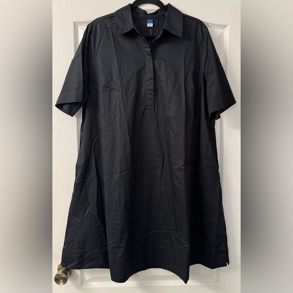 Old Navy Mini Swing Shirt Dress in Black 100% Cotton Large Tall - Picture 2 of 12
